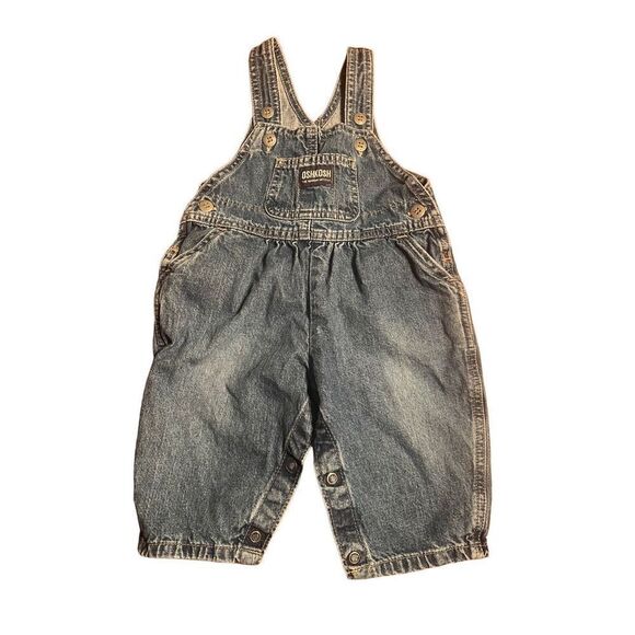 OshKosh BGosh Large Overalls Pleated Waist Blue Label - Picture 1 of 5
